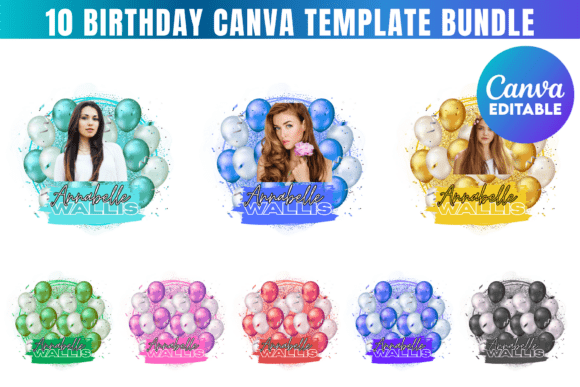 10 Birthday Canva Template Bundle: Your Shortcut to Bold, 90s-Inspired Designs