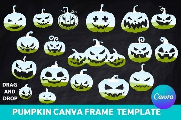 17 Pumpkin Canva Frame Templates for Halloween Design