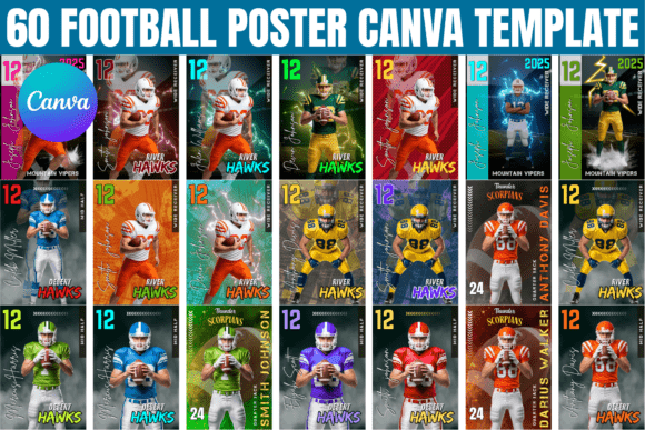 60 Football Poster Canva Template: Your Design Game Changer