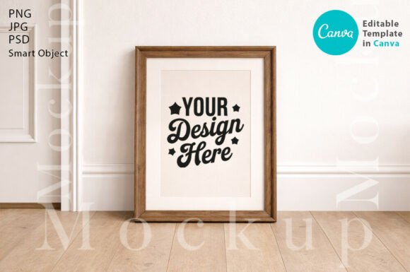 A3 Rustic Frame Mockup: Modern Minimalis for Clean Designs