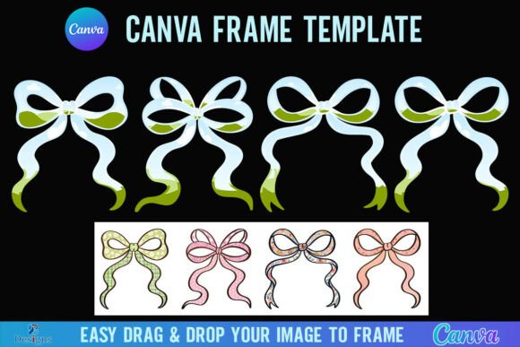 Bow Canva Frame Template: Ribbon Coquette Style