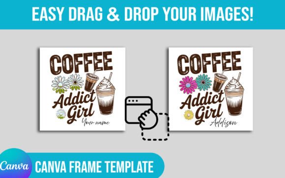 Coffee Addict Girl Canva Frame: Your Go-To for Cozy Branding