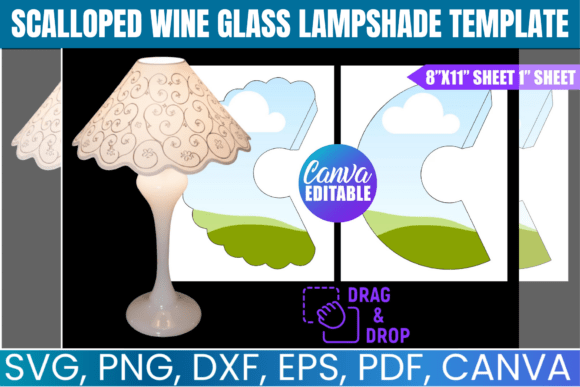 Crafting Ambiance with the Scalloped Wine Glass Lampshade Template