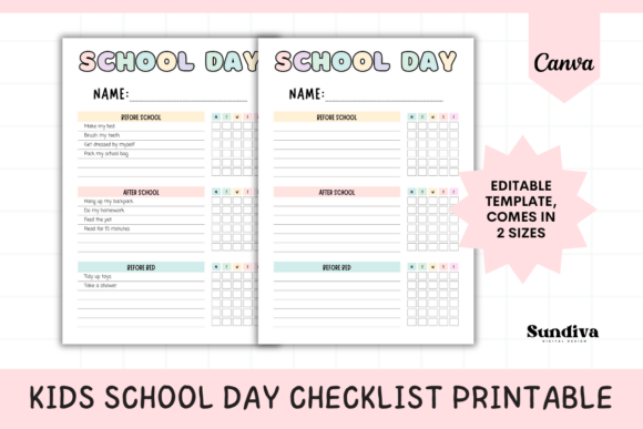 Editable Kids School Day Checklist: Streamline Your Family's Routine