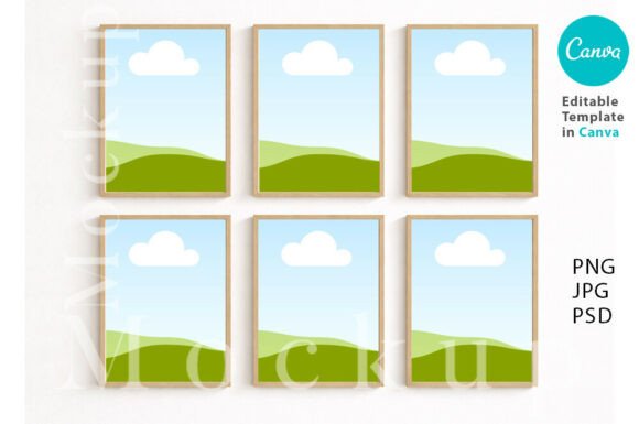 Elevate Your Brand: The 6 A4 Light-wood Frame Mockup Ps