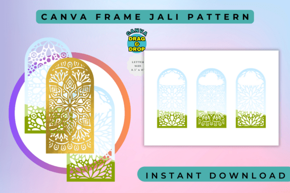 Elevate Your Visuals with Canva Frame Template with Jali Pattern