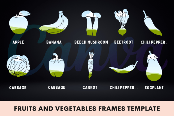 Fruits and Vegetables Frames Template: A Fresh Design Toolkit