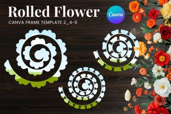 Modern Paper Flower Artistry with Rolled Paper Flower Canva Frame_2