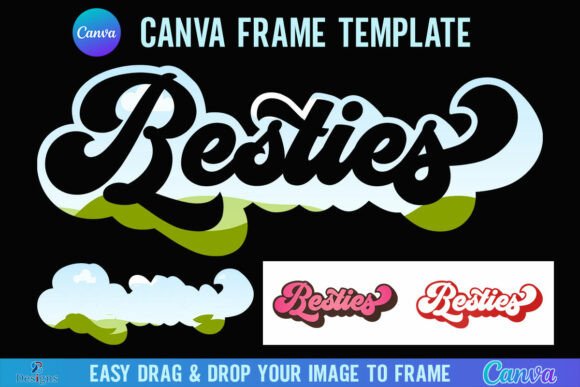 Retro Besties Canva Frame: Vintage Friendship Design