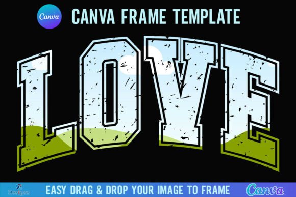Retro Distressed Love: A Canva Frame for Timeless Branding