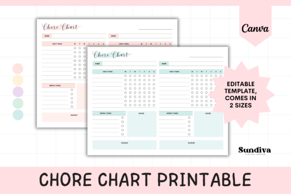 Streamline Your Home: The Editable Chore Chart for Two