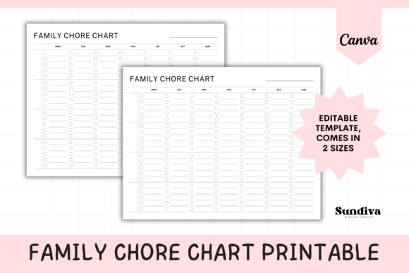 Streamline Your Home with Family Chore Chart Canva Template 3