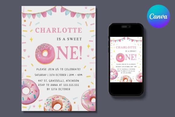 Sweet One Donut First Birthday Invite: Your Template Guide