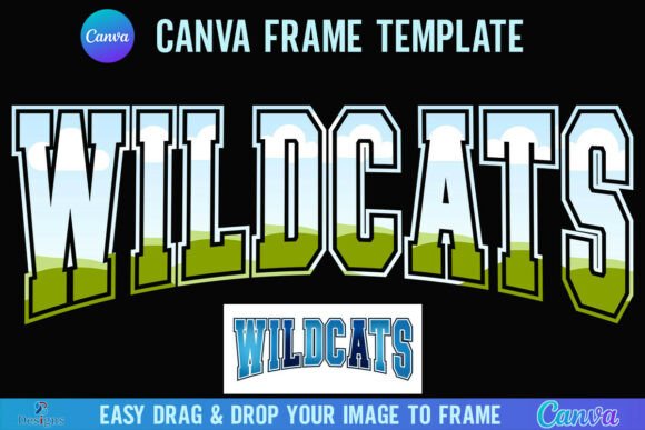 Wildcats Canva Frame: Instant Varsity Team Mascot Designs